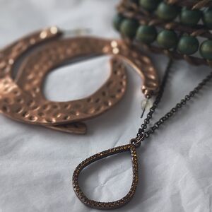 Copper Teardrop Necklace wit